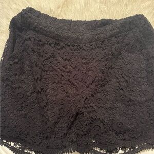 Ellos Black Floral Lace Garment Shorts